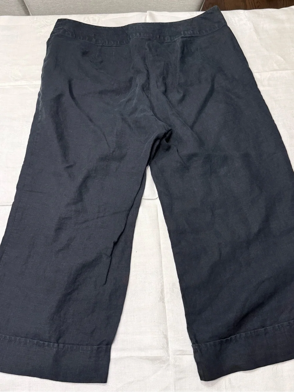 J Jill Black Linen Cropped Pants Black Size 12 H